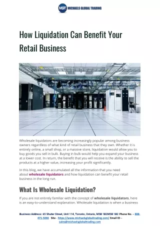 How Liquidation Can Benefit Your Retail Business