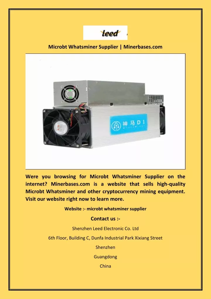 microbt whatsminer supplier minerbases com