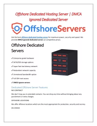 offs offshore dedicated hosting server dmca hore