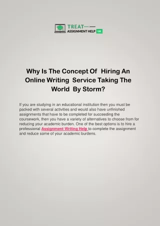 why is the concept of hiring an online writing