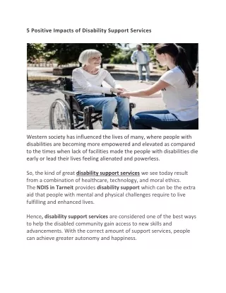 5 positive impacts of disability support services