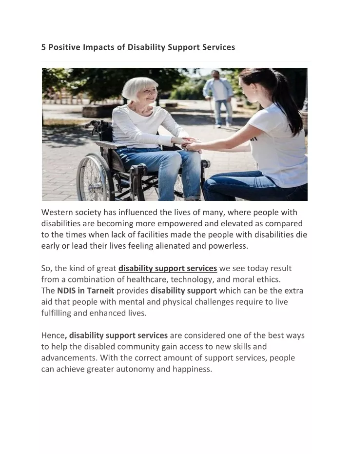 5 positive impacts of disability support services