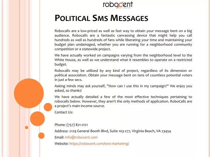 political sms messages