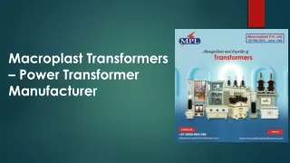 Macroplast Transformers - Power Transformer Manufacturer