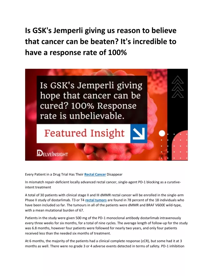 is gsk s jemperli giving us reason to believe