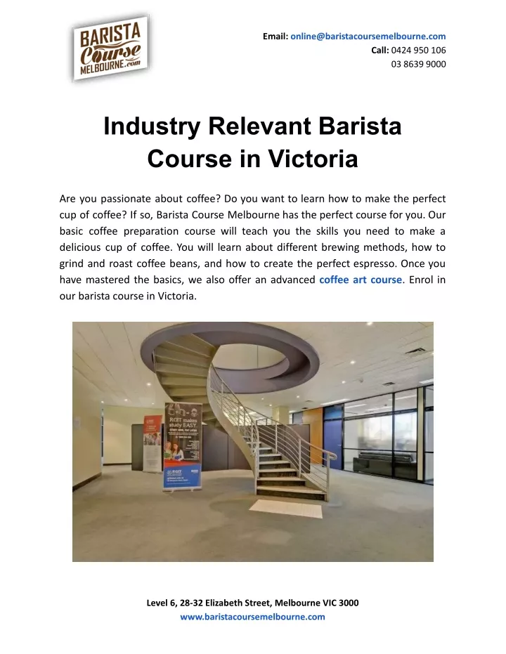 email online@baristacoursemelbourne com