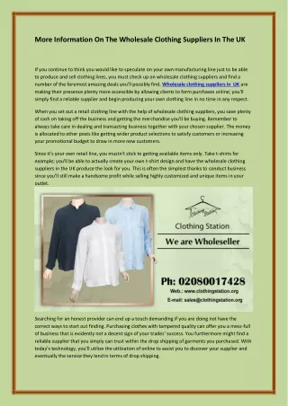 Wholesale clothing suppliers in uk