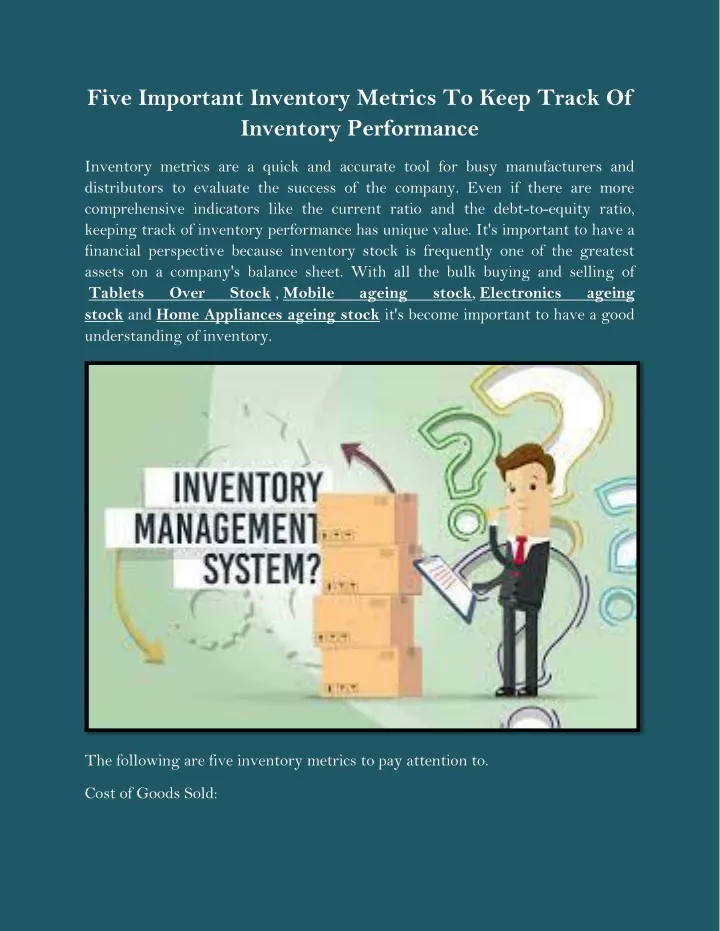 five important inventory metrics to keep track