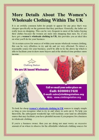 Women Clothing in  UK