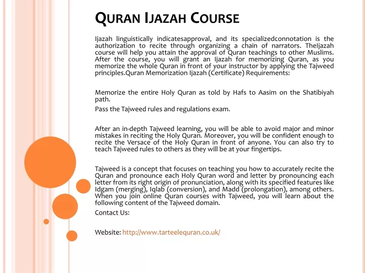 quran ijazah course