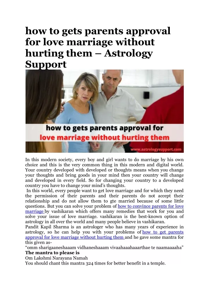 how to gets parents approval for love marriage