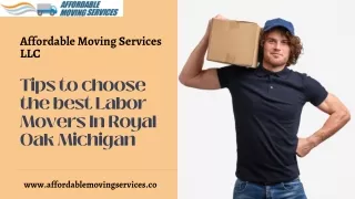 Tips to choose the best Labor Movers In Royal Oak Michigan