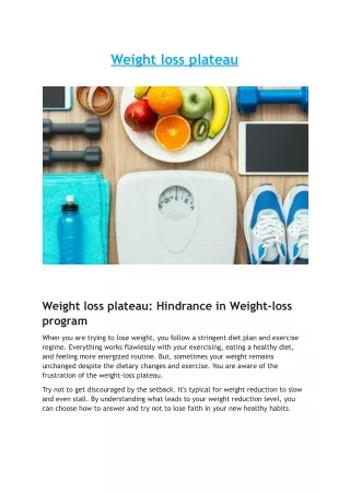 How can you overcome a weight-loss plateau?