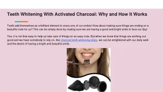 teeth whitening with activated charcoal why and how it works