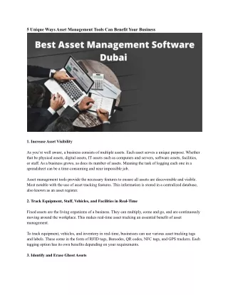 5 unique ways asset management tools can benefit