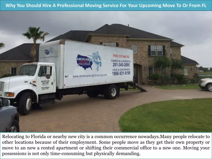 why you should hire a professional moving service for your upcoming move to or from fl