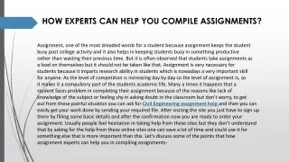 HOW EXPERTS CAN HELP YOU COMPILE ASSIGNMENTS