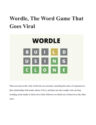 Wordle, The Word Game That Goes Viral
