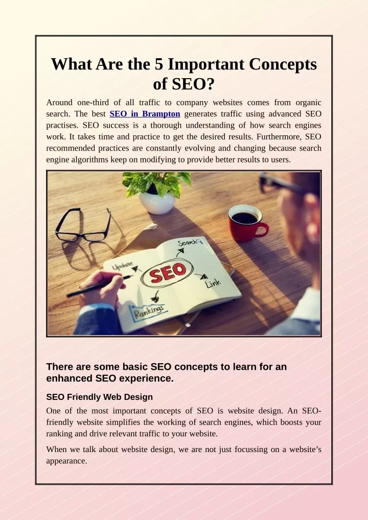 what are the 5 important concepts of seo around