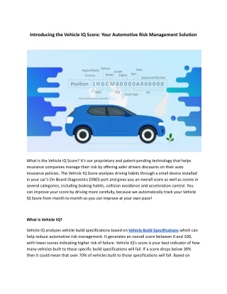 introducing the vehicle iq score your automotive