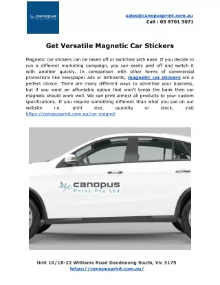 Get Versatile Magnetic Car Stickers