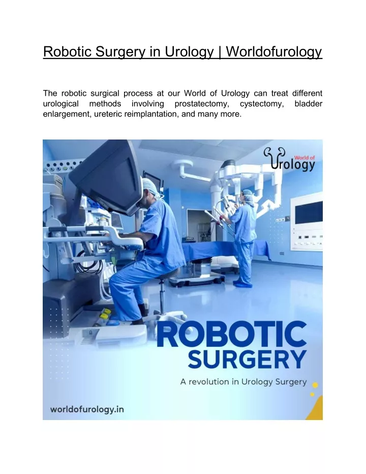 robotic surgery in urology worldofurology
