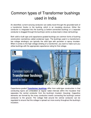 common types of transformer bushings used in india