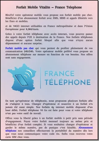 forfait mobile vitalite