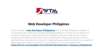 Cost Effective Web Developer Philippines Services