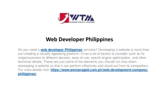 Cost Effective Web Developer Philippines Services