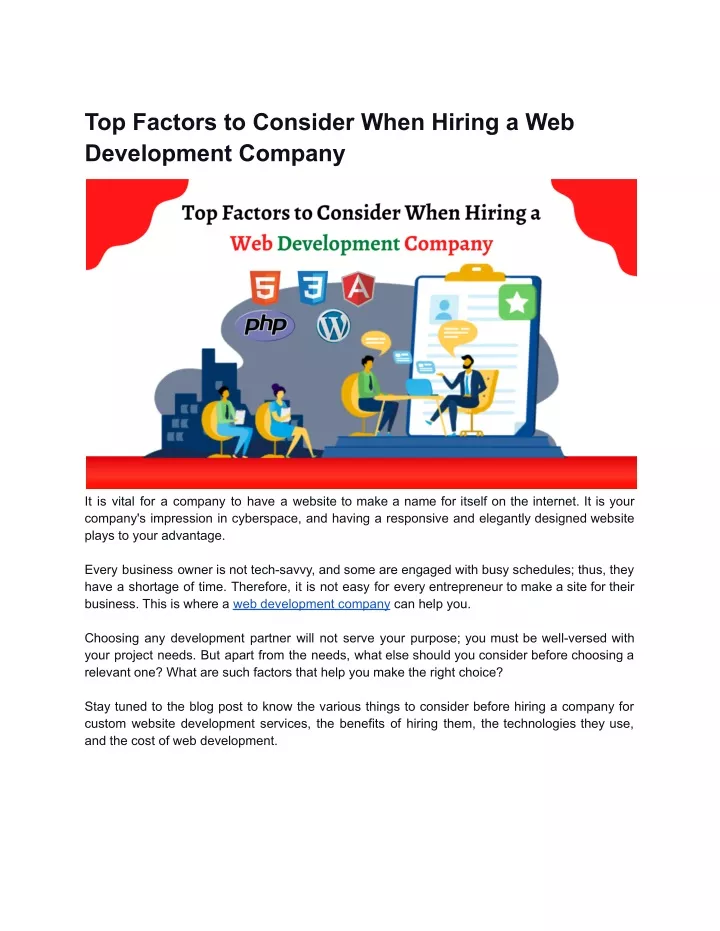 top factors to consider when hiring