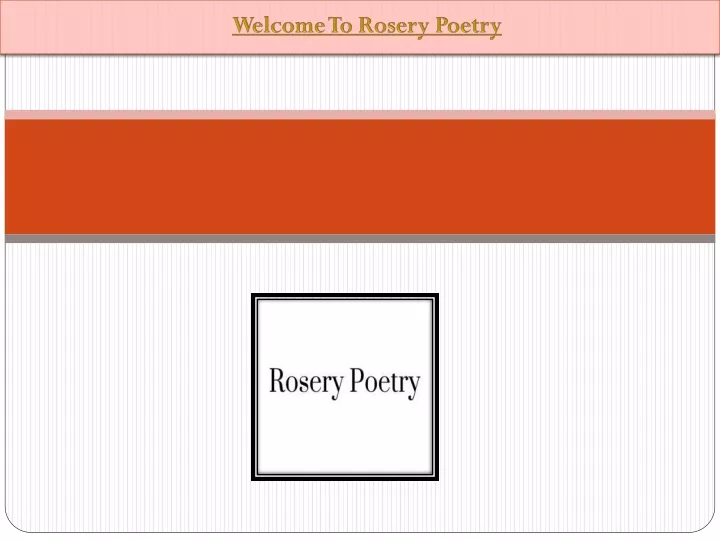 welcome to rosery poetry