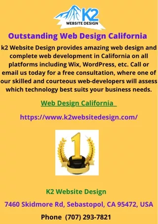outstanding web design california k2 website