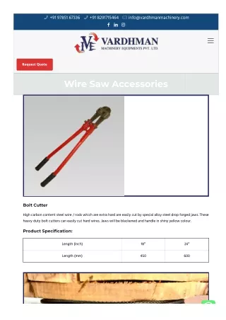 Wire Saw Accessories | Wire Saw Accessories Manufacturer and supplier