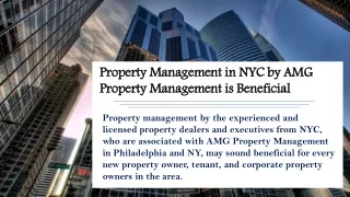Property Management in NYC by AMG Property Management is Beneficial