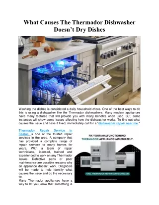 What Causes The Thermador Dishwasher Doesn’t Dry Dishes