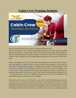 Cabin Crew Training Institute in Patna