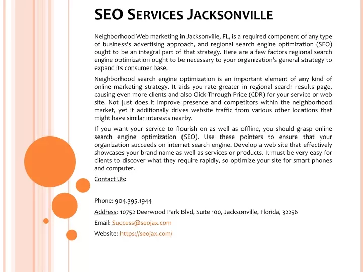 seo services jacksonville