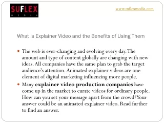 what is explainer video and the benefits of using them