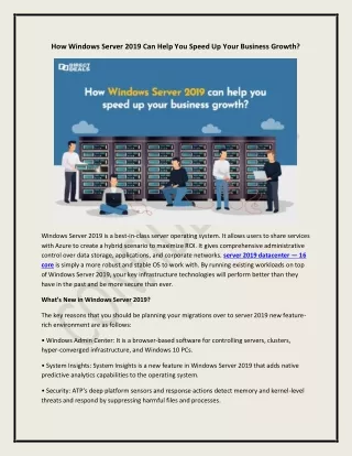 how windows server 2019 can help you speed