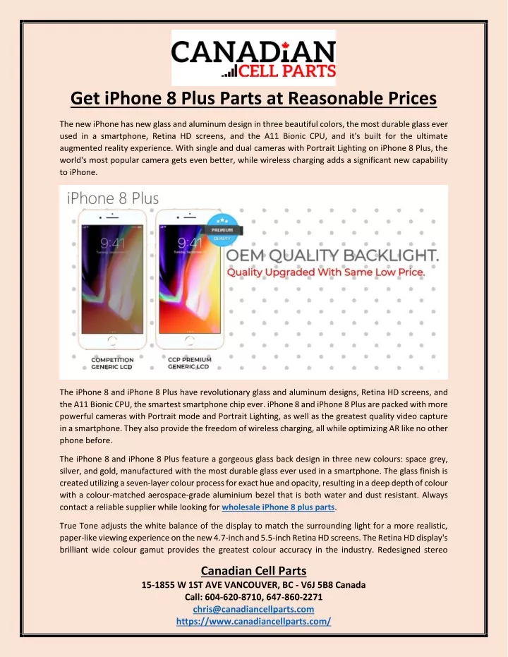 get iphone 8 plus parts at reasonable prices