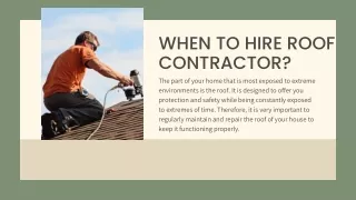 When To Hire Roofing Contractors?