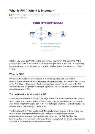 What is PKI ? Why it is important