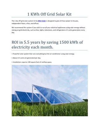 1 kwh off grid solar kit