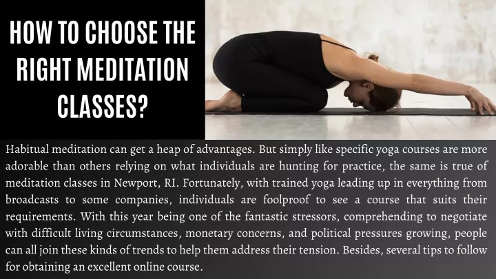 how to choose the right meditation classes