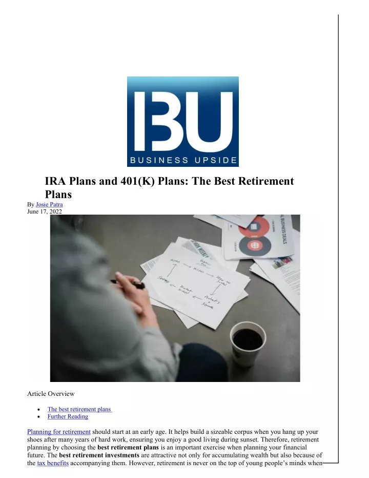 ira plans and 401 k plans the best retirement