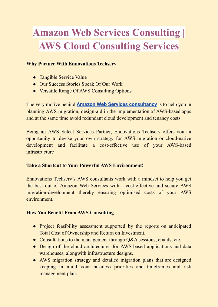 amazon web services consulting aws cloud