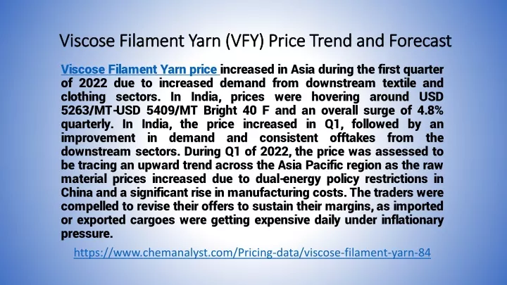 viscose filament yarn vfy price trend and forecast
