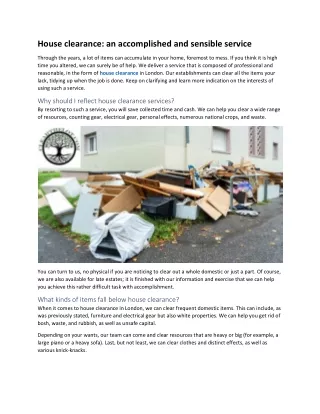house clearance an accomplished and sensible