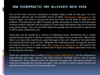 How Chiropractic May Alleviate Neck Pain